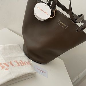 FLASH SALE! See by Chloe Women's Cecilia Shoulder Leather Bag Olive green Medium